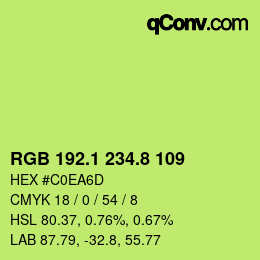 カラーコード: RGB 192.1 234.8 109 | qconv.com