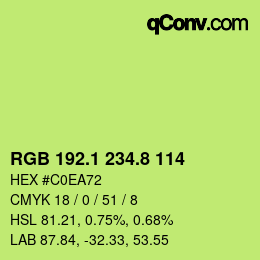 カラーコード: RGB 192.1 234.8 114 | qconv.com