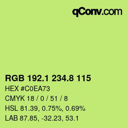 カラーコード: RGB 192.1 234.8 115 | qconv.com