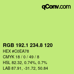 カラーコード: RGB 192.1 234.8 120 | qconv.com