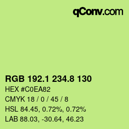 カラーコード: RGB 192.1 234.8 130 | qconv.com