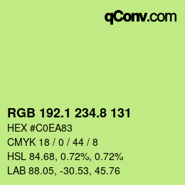 カラーコード: RGB 192.1 234.8 131 | qconv.com