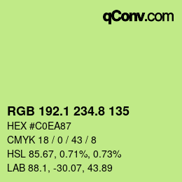 カラーコード: RGB 192.1 234.8 135 | qconv.com