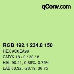カラーコード: RGB 192.1 234.8 150 | qconv.com