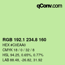 カラーコード: RGB 192.1 234.8 160 | qconv.com