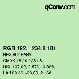 カラーコード: RGB 192.1 234.8 181 | qconv.com