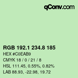 Color code: RGB 192.1 234.8 185 | qconv.com