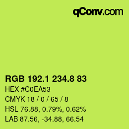 カラーコード: RGB 192.1 234.8 83 | qconv.com