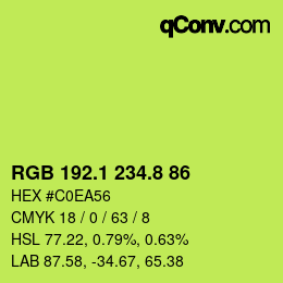 カラーコード: RGB 192.1 234.8 86 | qconv.com