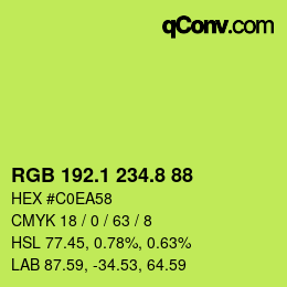 カラーコード: RGB 192.1 234.8 88 | qconv.com