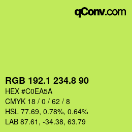 カラーコード: RGB 192.1 234.8 90 | qconv.com
