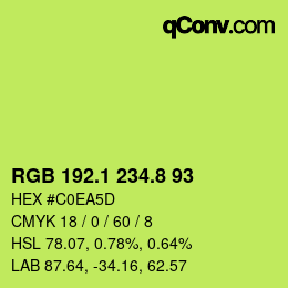 カラーコード: RGB 192.1 234.8 93 | qconv.com