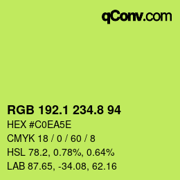 カラーコード: RGB 192.1 234.8 94 | qconv.com