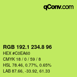 カラーコード: RGB 192.1 234.8 96 | qconv.com