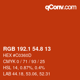 Color code: RGB 192.1 54.8 13 | qconv.com