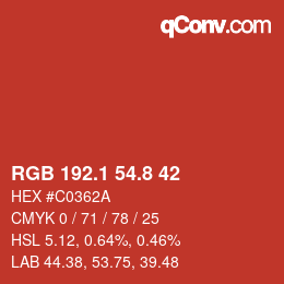 Color code: RGB 192.1 54.8 42 | qconv.com