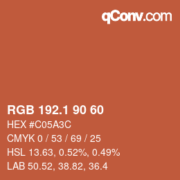 カラーコード: RGB 192.1 90 60 | qconv.com