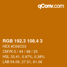 カラーコード: RGB 192.3 108.4 3 | qconv.com