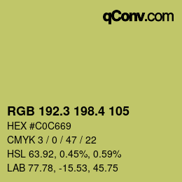 カラーコード: RGB 192.3 198.4 105 | qconv.com