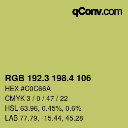カラーコード: RGB 192.3 198.4 106 | qconv.com