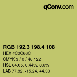 カラーコード: RGB 192.3 198.4 108 | qconv.com