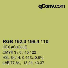カラーコード: RGB 192.3 198.4 110 | qconv.com