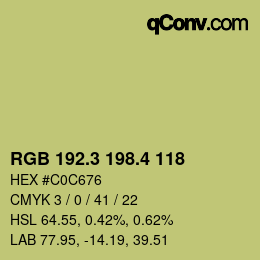 カラーコード: RGB 192.3 198.4 118 | qconv.com