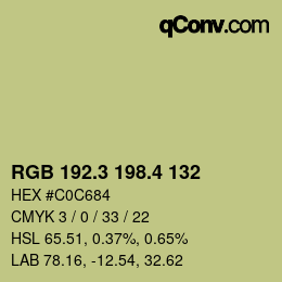 カラーコード: RGB 192.3 198.4 132 | qconv.com