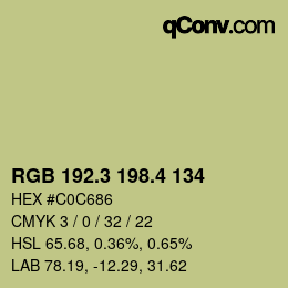 カラーコード: RGB 192.3 198.4 134 | qconv.com