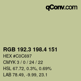 カラーコード: RGB 192.3 198.4 151 | qconv.com