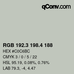 カラーコード: RGB 192.3 198.4 188 | qconv.com