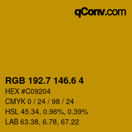カラーコード: RGB 192.7 146.6 4 | qconv.com