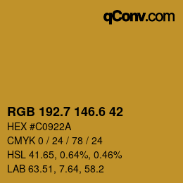 カラーコード: RGB 192.7 146.6 42 | qconv.com
