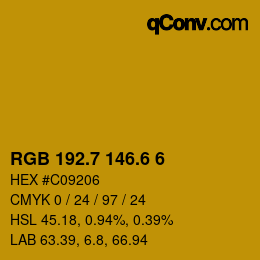 カラーコード: RGB 192.7 146.6 6 | qconv.com