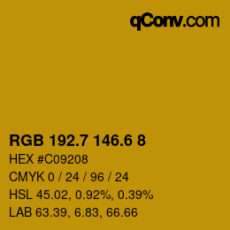 カラーコード: RGB 192.7 146.6 8 | qconv.com