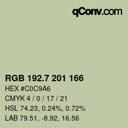 カラーコード: RGB 192.7 201 166 | qconv.com