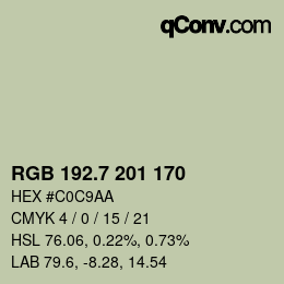 カラーコード: RGB 192.7 201 170 | qconv.com