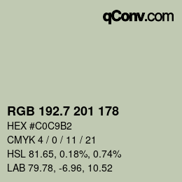 カラーコード: RGB 192.7 201 178 | qconv.com