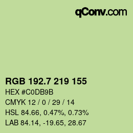 カラーコード: RGB 192.7 219 155 | qconv.com