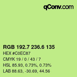 カラーコード: RGB 192.7 236.6 135 | qconv.com