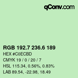 カラーコード: RGB 192.7 236.6 189 | qconv.com