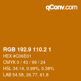 カラーコード: RGB 192.9 110.2 1 | qconv.com