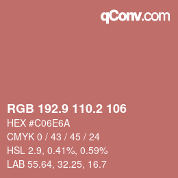 Color code: RGB 192.9 110.2 106 | qconv.com