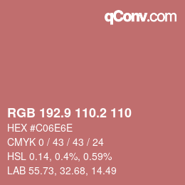 Color code: RGB 192.9 110.2 110 | qconv.com