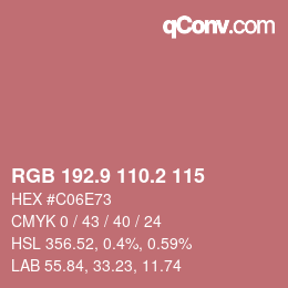 Color code: RGB 192.9 110.2 115 | qconv.com
