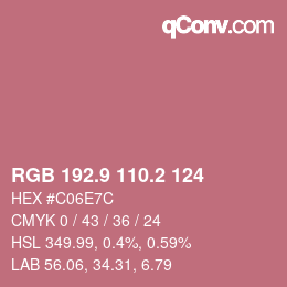 Color code: RGB 192.9 110.2 124 | qconv.com