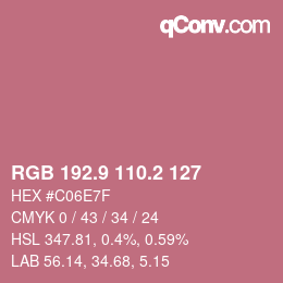 カラーコード: RGB 192.9 110.2 127 | qconv.com