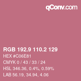 Color code: RGB 192.9 110.2 129 | qconv.com