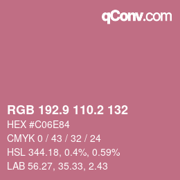 カラーコード: RGB 192.9 110.2 132 | qconv.com