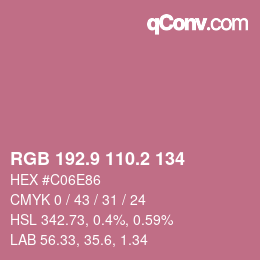 Color code: RGB 192.9 110.2 134 | qconv.com